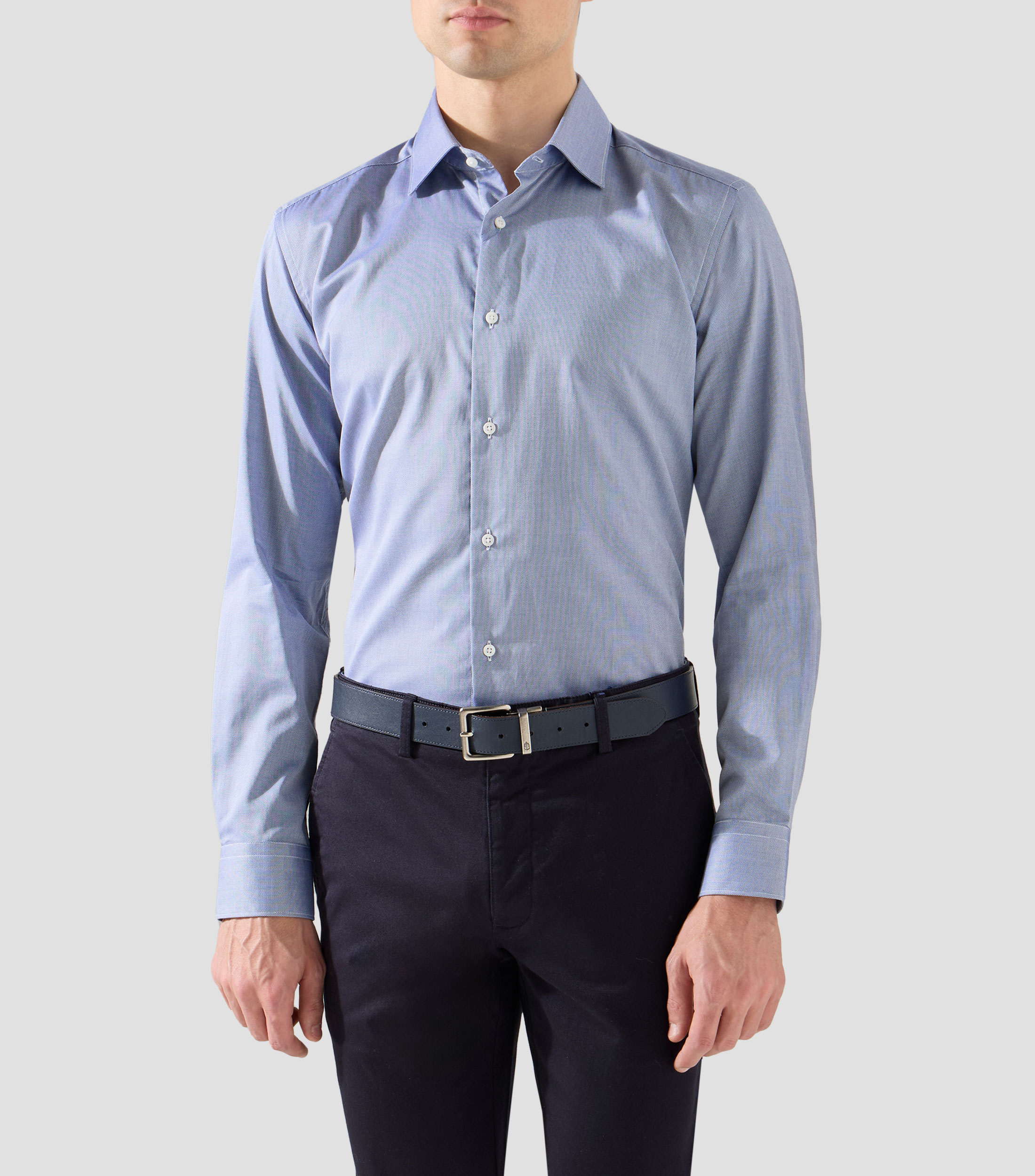 Camisa lisa manga larga Hombre